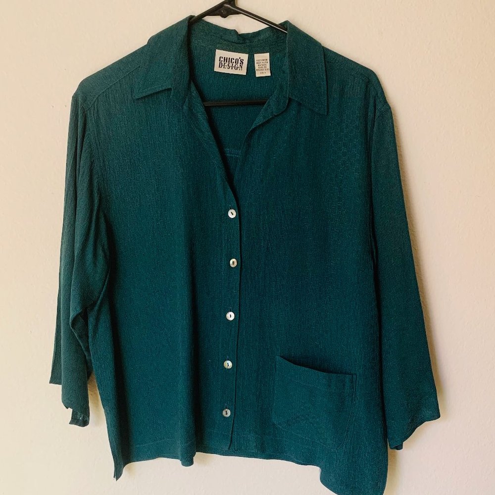 Forest green rayon shirt